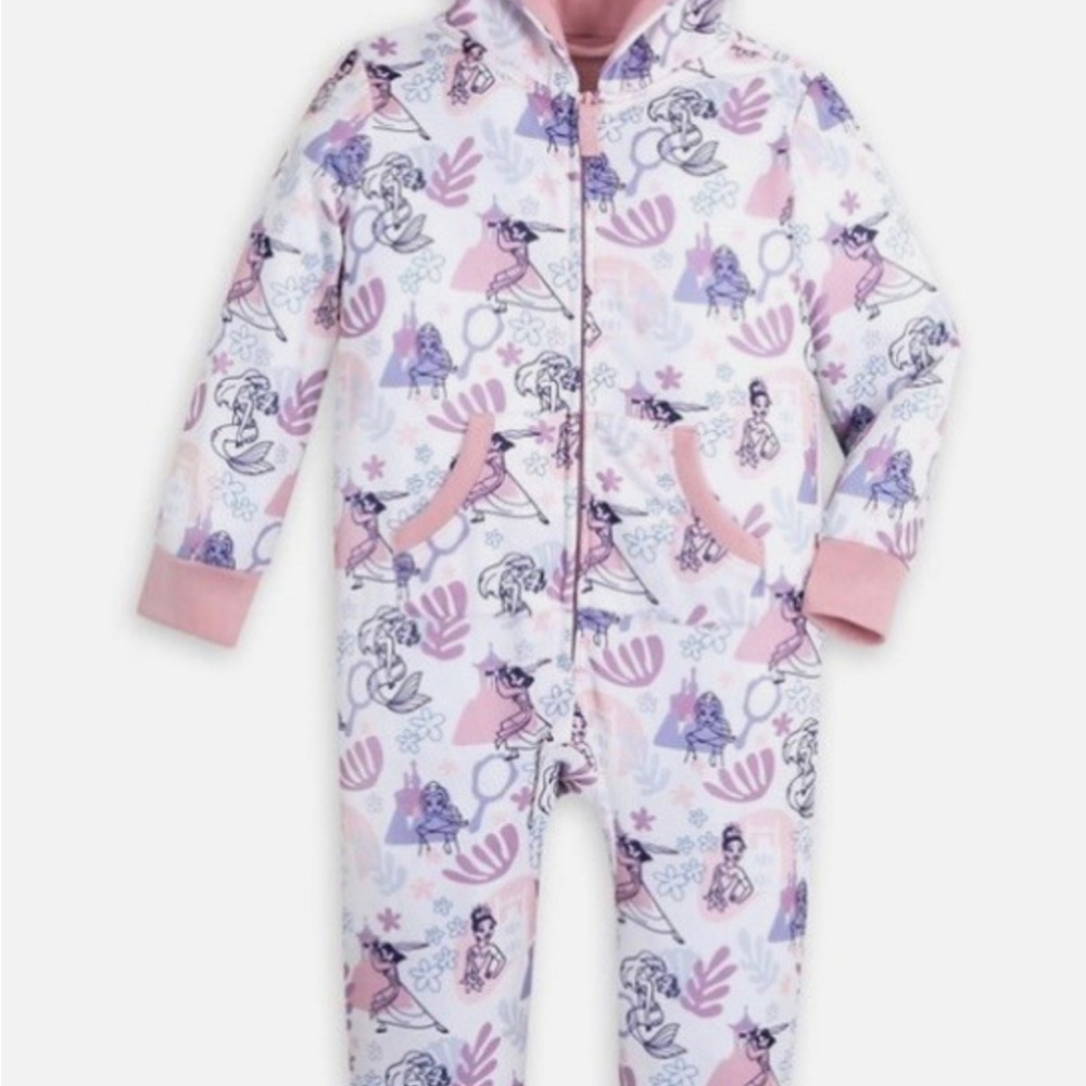 Disney Pink, Lavender & White Princess Print One-Piece
